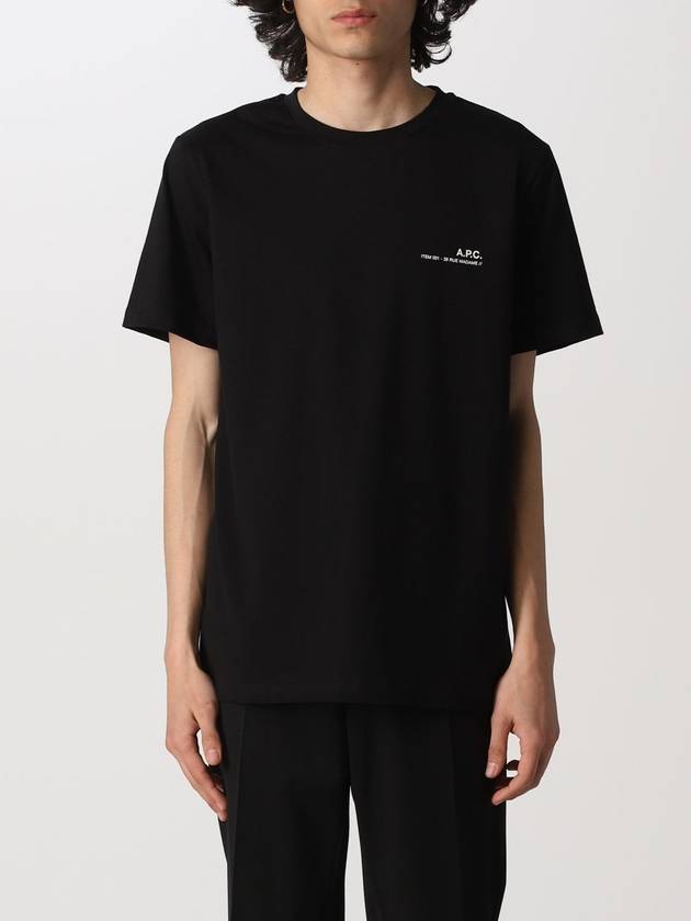 Men's Item Logo Short Sleeve T-Shirt Black - A.P.C. - BALAAN 7