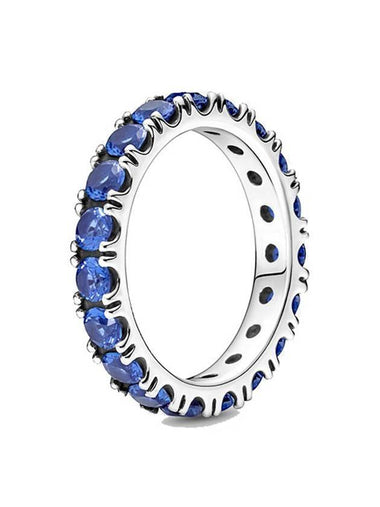 Sparkling Row Eternity Ring Silver Blue - PANDORA - BALAAN 1