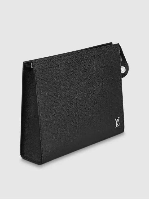 Pochette Voyage Taiga Leather Pouch Bag Black - LOUIS VUITTON - BALAAN 3