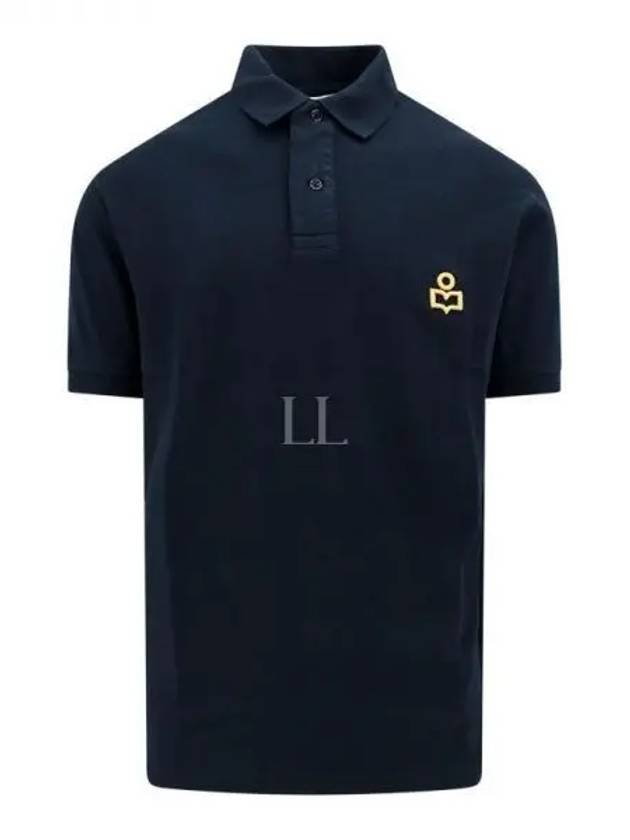 Afko Logo Cotton Polo Shirt Black - ISABEL MARANT - BALAAN 2