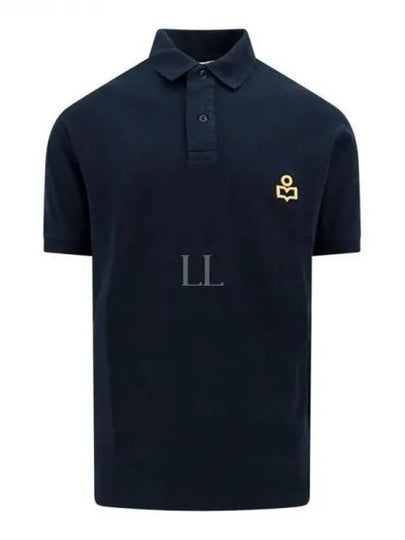 Afko Logo Cotton Polo Shirt Black - ISABEL MARANT - BALAAN 2