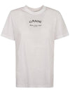 Logo Round Neck Relaxed Short Sleeve T-shirt Bright White - GANNI - BALAAN 1