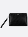 Homme Leather Zipper Pouch Clutch Bag Black - DIOR - BALAAN.