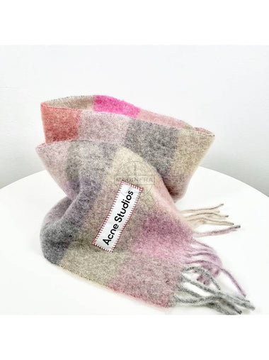 Check Alpaca Muffler Fuchsia CA0084 - ACNE STUDIOS - BALAAN 1