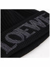 Embroidered Logo Wool Beanie Black - LOEWE - BALAAN 5