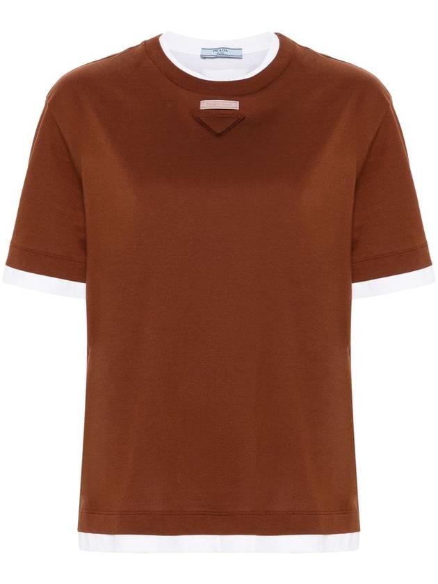 Prada Layered Cotton T-Shirt - PRADA - BALAAN 1