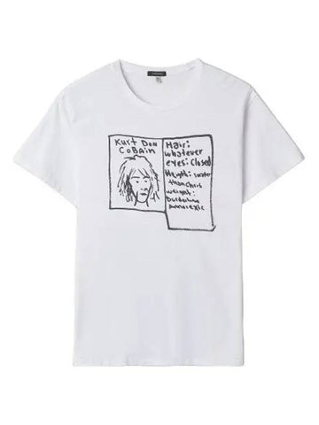 Kurt Doodle Boy Print Short Sleeve T Shirt White Tee - R13 - BALAAN 1