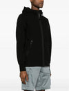 Diagonal Raised Fleece Goggle Hooded Jacket Black - CP COMPANY - BALAAN 4