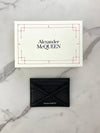 Harness Logo Print Calfskin Card Wallet Black - ALEXANDER MCQUEEN - BALAAN 10