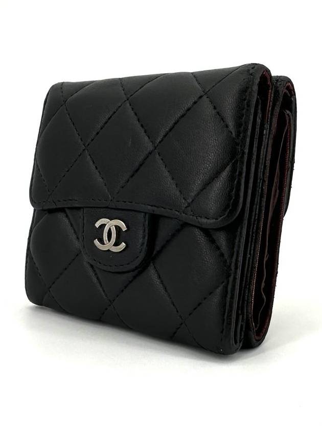 Classic lambskin silver double sided medium wallet - CHANEL - BALAAN 3