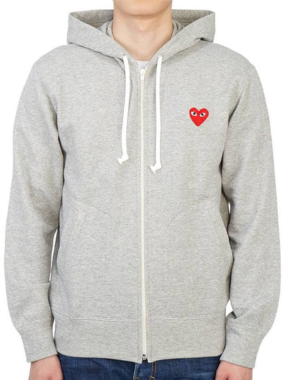 Men's Red Heart Waffen Zip Up Hoodie Grey P1 T168 1 - COMME DES GARCONS - BALAAN 2