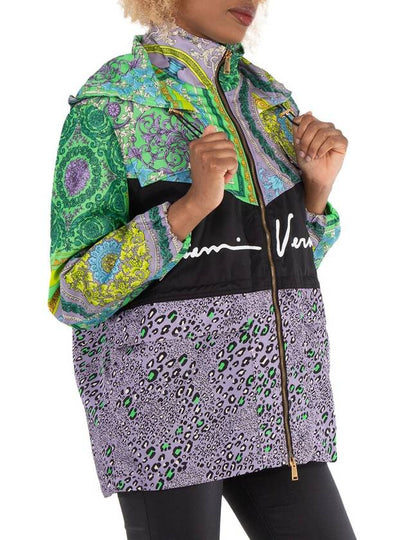 Versace Barocco Patchwork Print Hooded Jacket, Brand Size 36 (US Size 2) - VERSACE - BALAAN 2