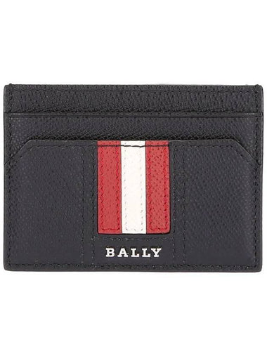 Tar Embossed Leather Card Wallet Black - BALLY - BALAAN 1