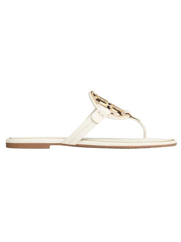 Women s Metal Logo Miller Flip Flops White - TORY BURCH - BALAAN 1