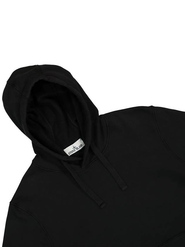 Cotton Fleece Garment Dyed Hoodie Black - STONE ISLAND - BALAAN 4