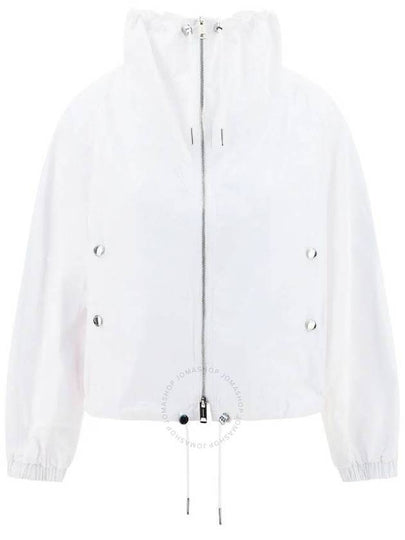 Logo Print Oversized Zip-Up Jacket White - BURBERRY - BALAAN 2