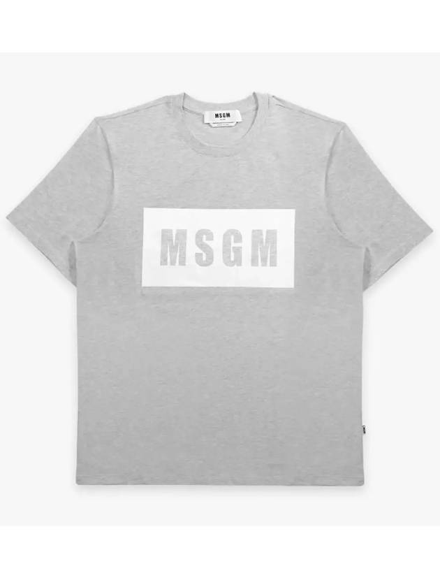 Box Logo Short Sleeve T-Shirt Grey - MSGM - BALAAN 6