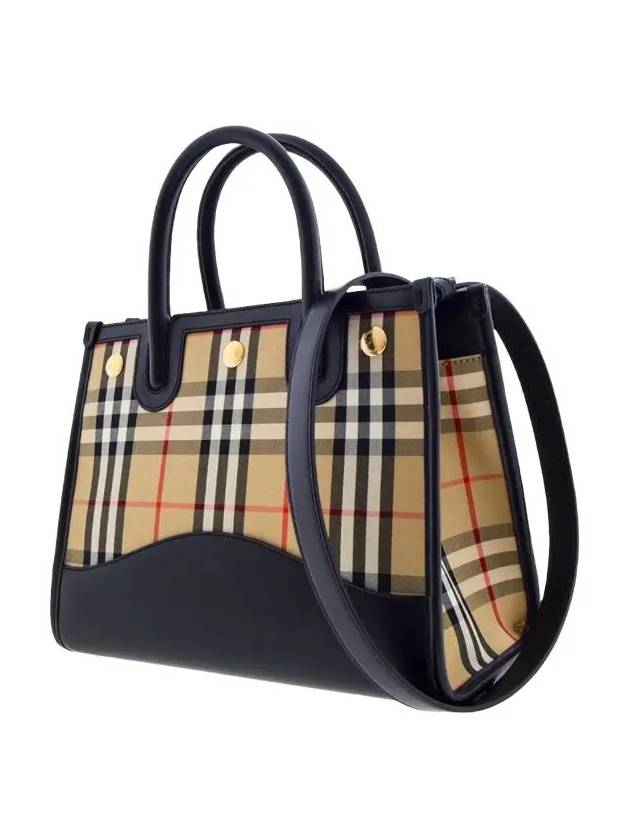 Baby Title Plaid Strap Tote Bag Beige Black - BURBERRY - BALAAN 6