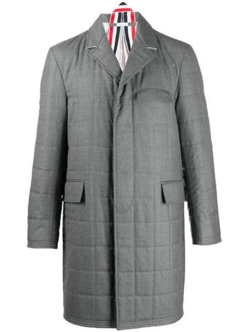 Super 120s Down Chesterfield Single Coat Grey - THOM BROWNE - BALAAN 1