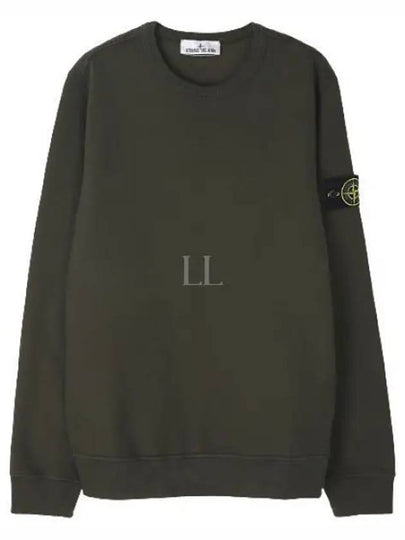 Brushed Cotton Fleece Garment Dyed Crewneck Sweatshirt Olive Green - STONE ISLAND - BALAAN 2