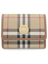 Check Half Wallet Beige - BURBERRY - BALAAN 3