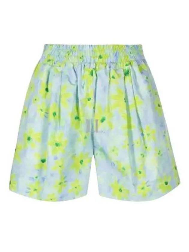 Floral Print Shorts Blue - MARNI - BALAAN 2