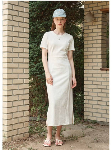 Easy cotton slit long dress - MICANE - BALAAN 1