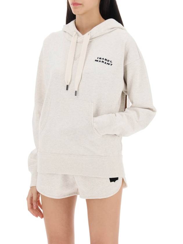 Sylla Embroidered Logo Oversized Hoodie Ecru - ISABEL MARANT - BALAAN 5