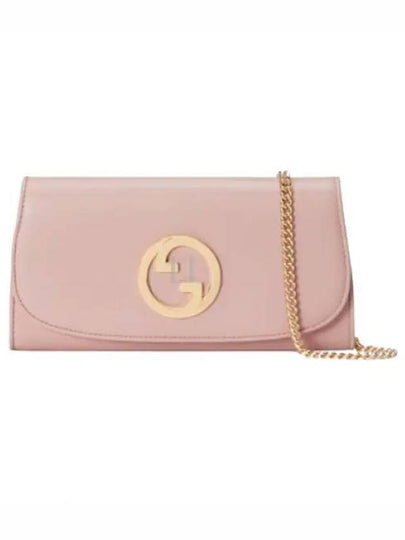 Women's Blondie Continental Chain Leather Long Wallet Pink - GUCCI - BALAAN 2