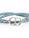 CD Icon Braided Leather Bracelet Blue - DIOR - BALAAN 3