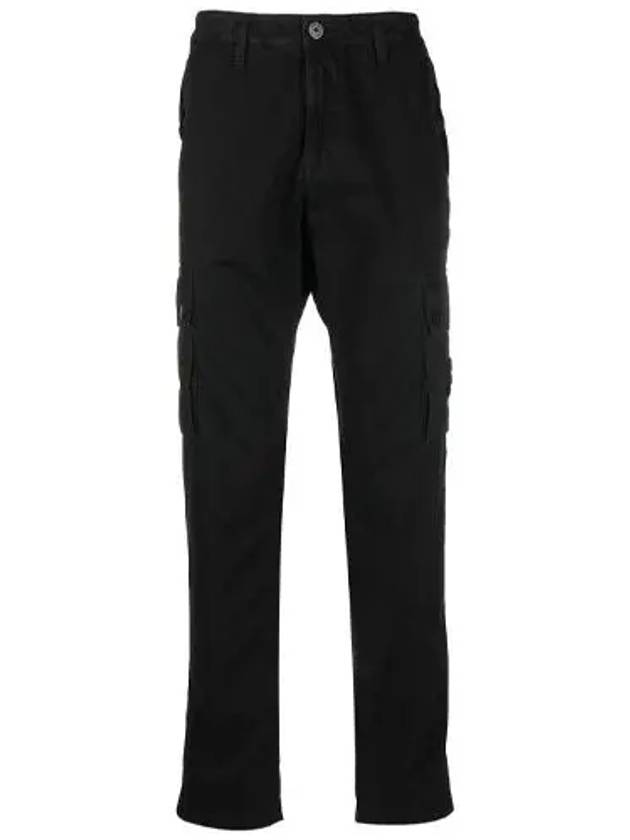 Wappen Patch Old Treatment Slim Fit Cargo Straight Pants Black - STONE ISLAND - BALAAN 2