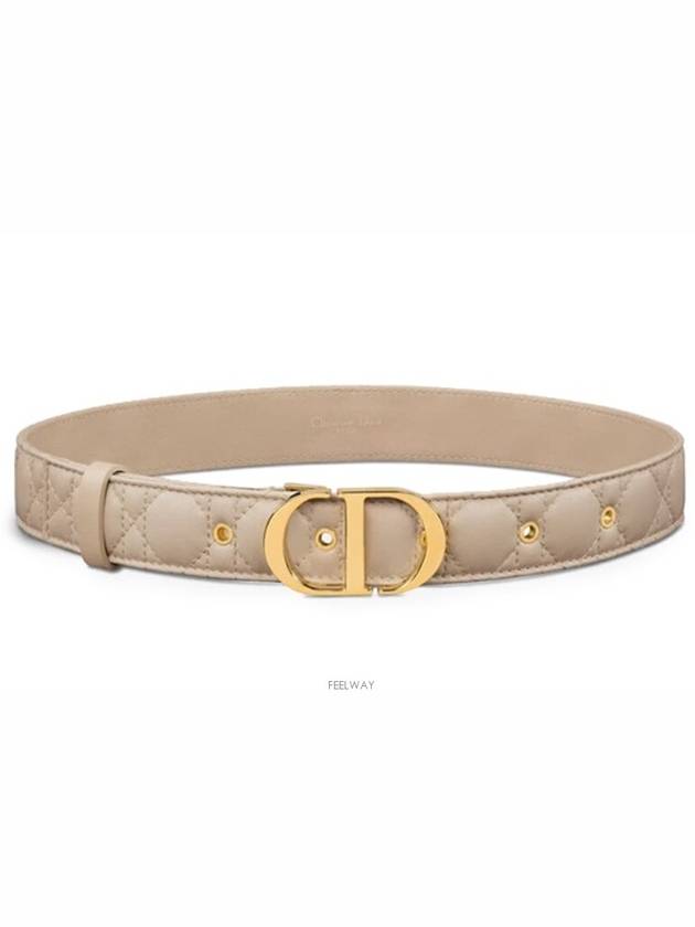 30MM Montaigne Cannage Calfskin Belt Powder Beige - DIOR - BALAAN 2