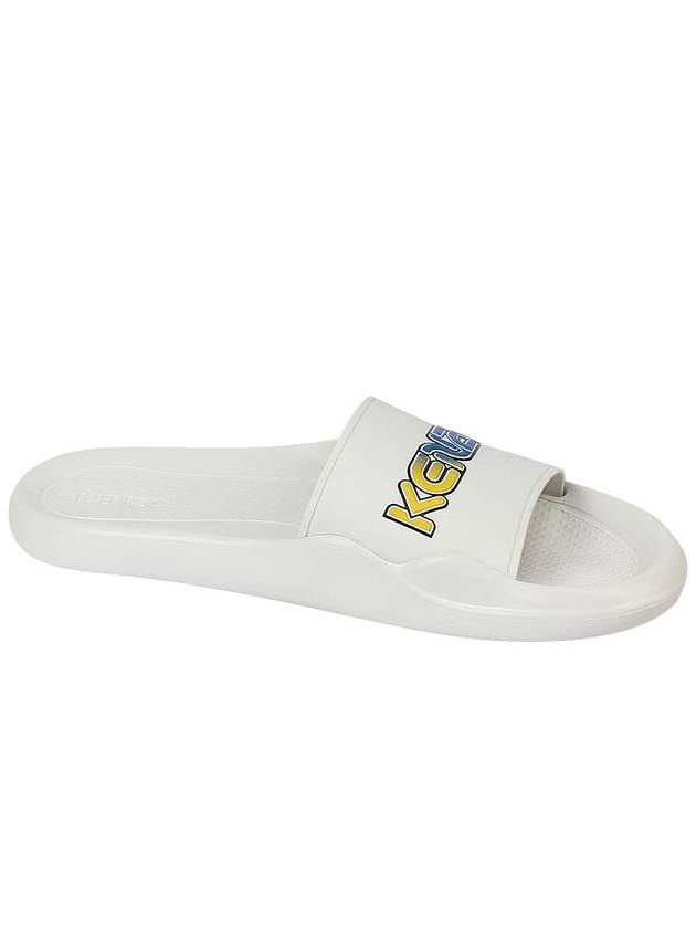 Men's Logo Rubber Slippers White - KENZO - BALAAN.