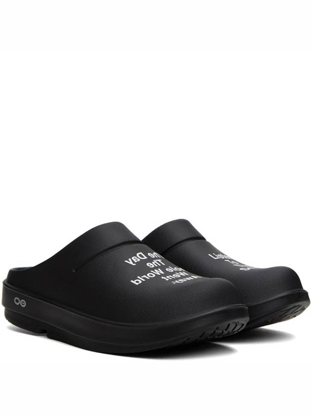 OOFOS Text Print Slippers Black - TAKAHIROMIYASHITA THE SOLOIST - BALAAN 2