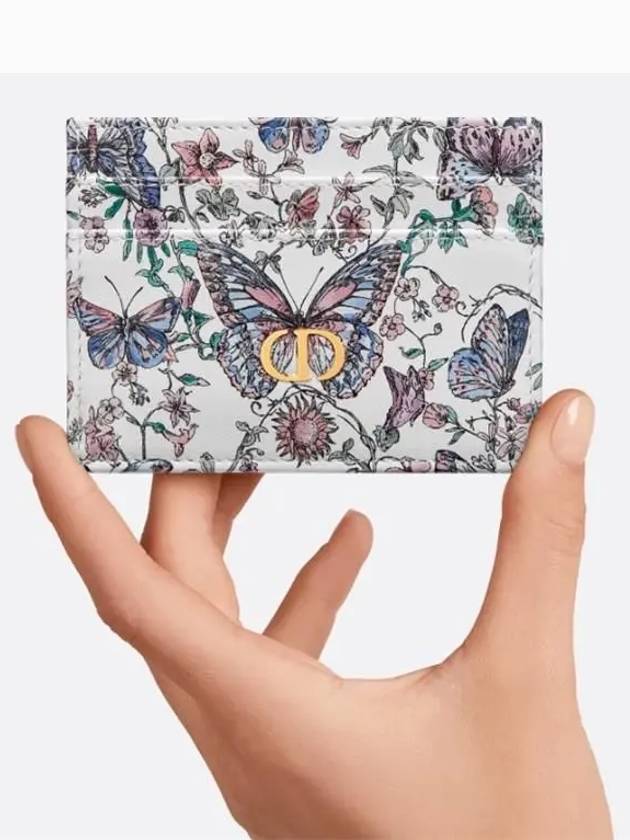 Caro Freesia Toile De Jouy Papillon Print Card Holder White - DIOR - BALAAN 4