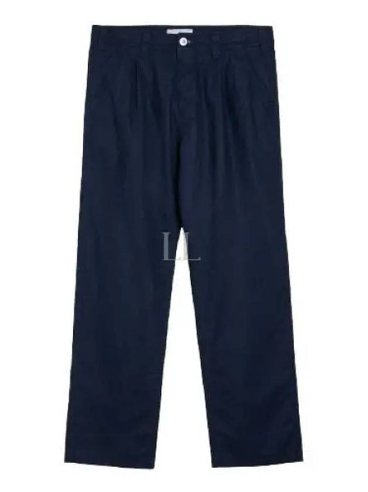 Marina Mid Rise Cotton Canvas Wide Pants Royal Blue - STONE ISLAND - BALAAN 2