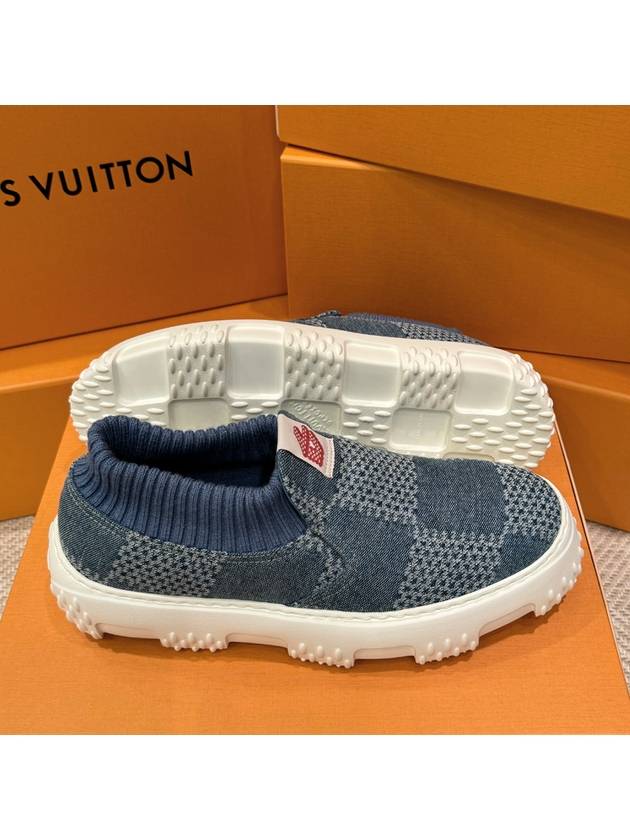 Sneakers Denim Check Socks - LOUIS VUITTON - BALAAN 4