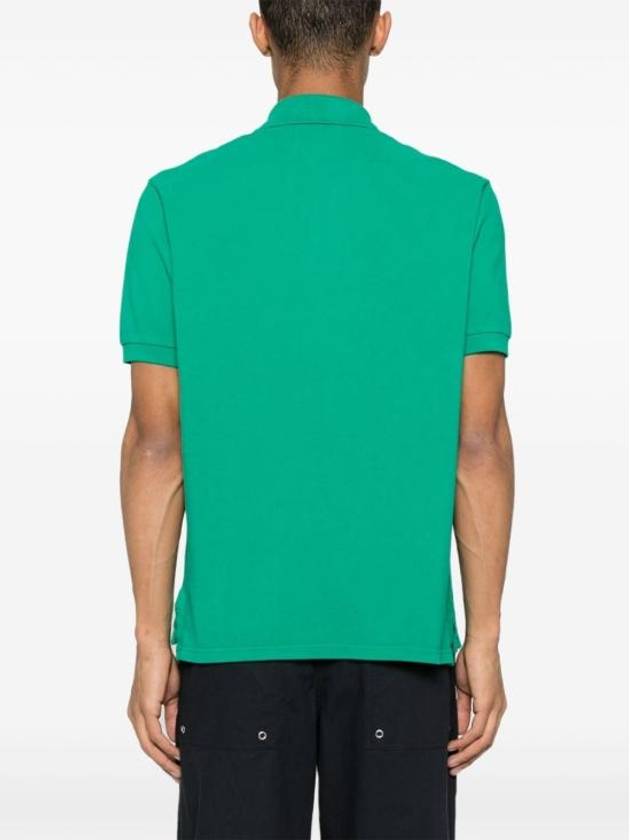 Afko Logo Cotton Polo Shirt Green - ISABEL MARANT - BALAAN 3