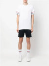 Textured Cotton Stripe Short Sleeve T-Shirt White - THOM BROWNE - BALAAN 3