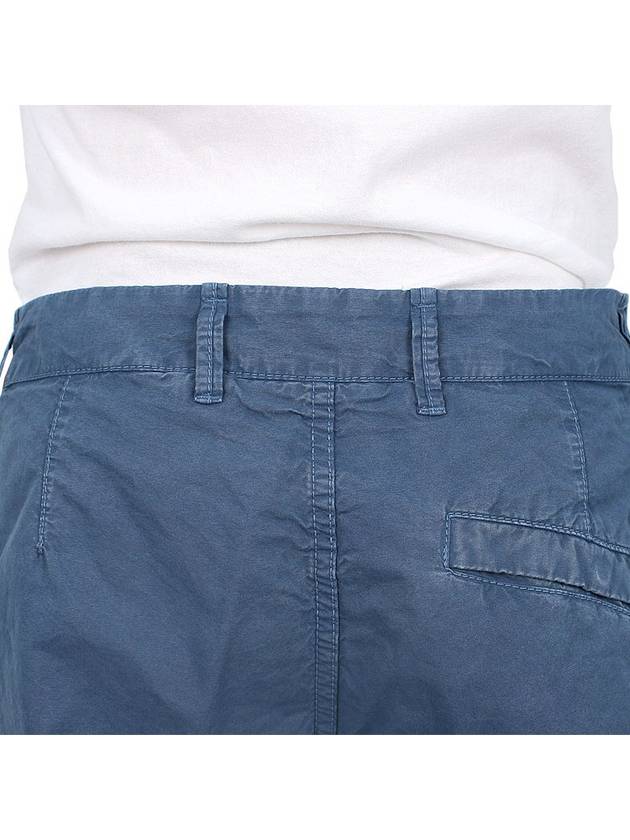 Logo Cotton Slim Cargo Shorts Blue - STONE ISLAND - BALAAN 10