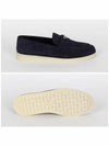 Triangle Logo Suede Loafers Navy - PRADA - BALAAN 4