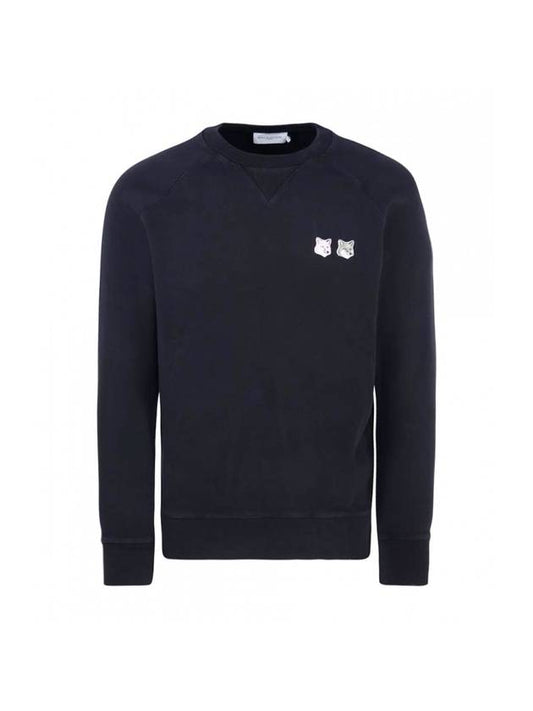 Monochrome Fox Head Patch Classic Sweatshirt Black - MAISON KITSUNE - BALAAN 1