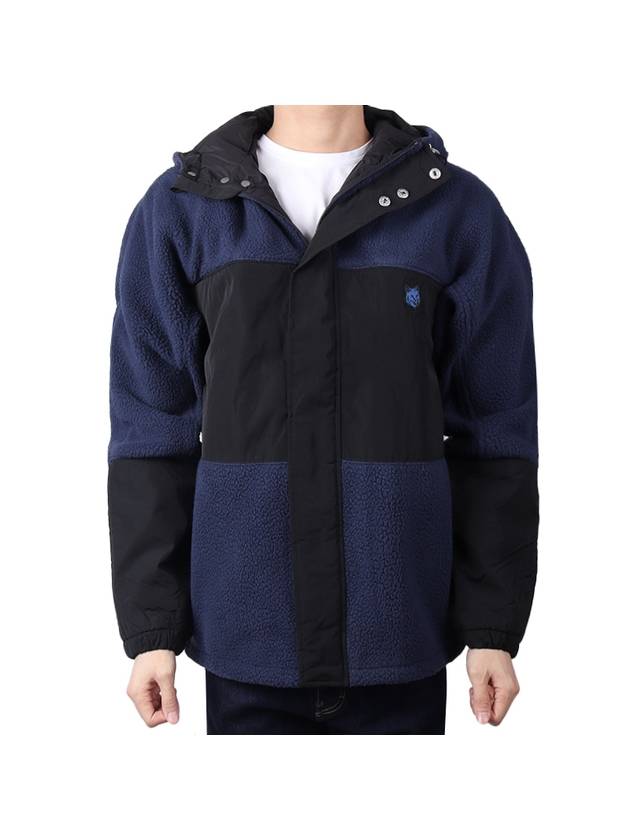 Fox Head Police Blouson Hooded Jacket Ink Blue - MAISON KITSUNE - BALAAN 1