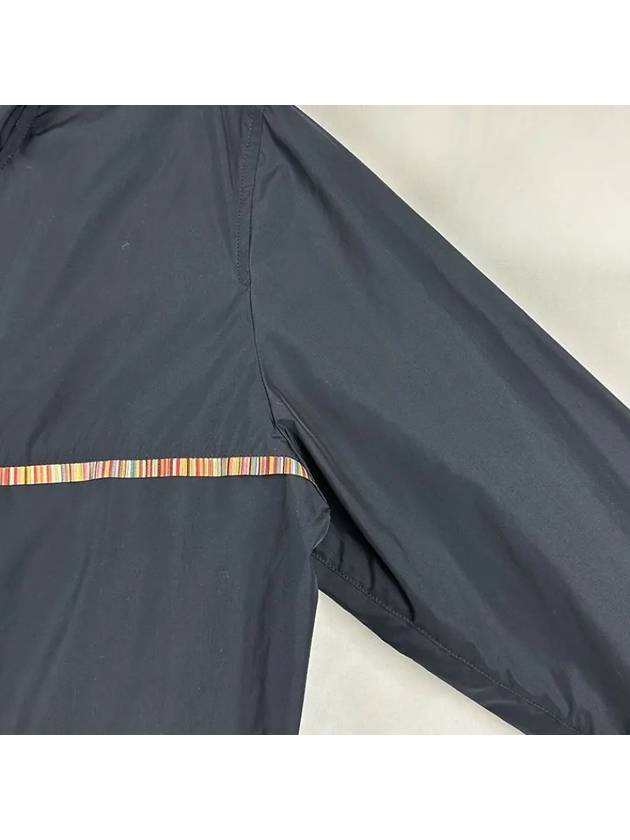 Striped Zipper Pocket Hooded Jacket Navy - PAUL SMITH - BALAAN 3