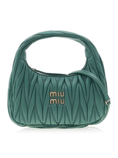 Wander Materasse Nappa Leather Mini Hobo Tote Bag Sage Green - MIU MIU - BALAAN 1