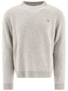 Baby Fox Patch Regular Knit Top Light Grey Melange - MAISON KITSUNE - BALAAN 2