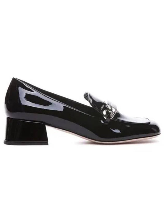 Women's Logo Patent Leather Pumps Black - MIU MIU - BALAAN 2