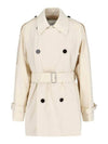 Short Gabardine Trench Coat Ivory - BURBERRY - BALAAN 2