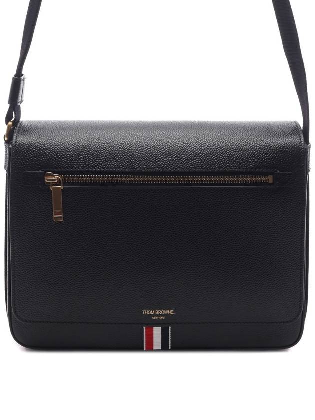 Tonal Strap Leather Reporter Cross Bag Black - THOM BROWNE - BALAAN 2