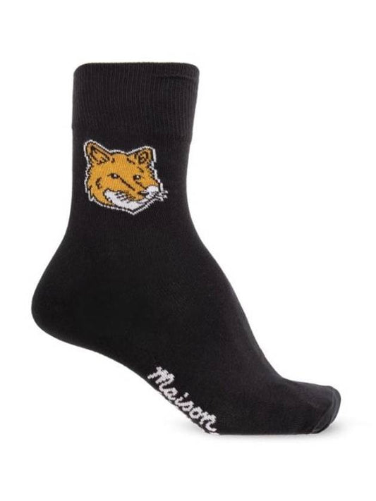 Fox Head Socks Black - MAISON KITSUNE - BALAAN 1